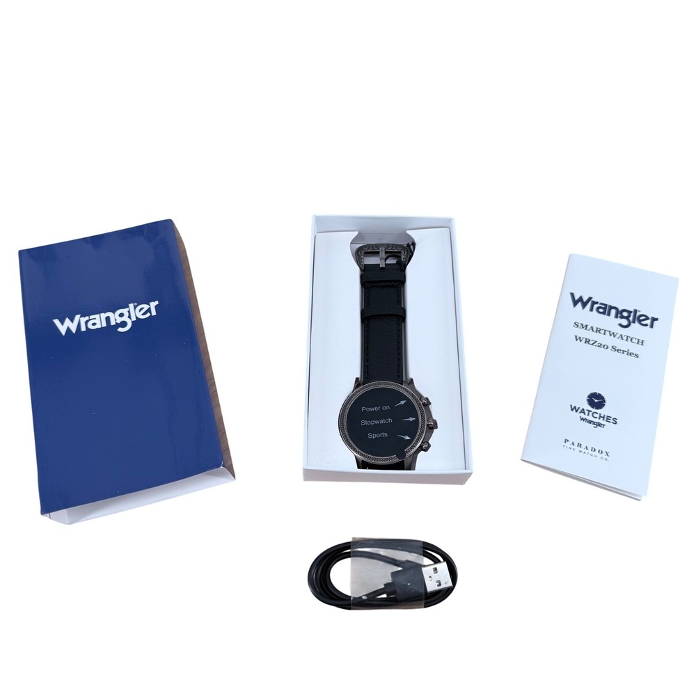 Wrangler WRZ20L-111PB Smartwatch Black Leather Strap Digital Watch NIB